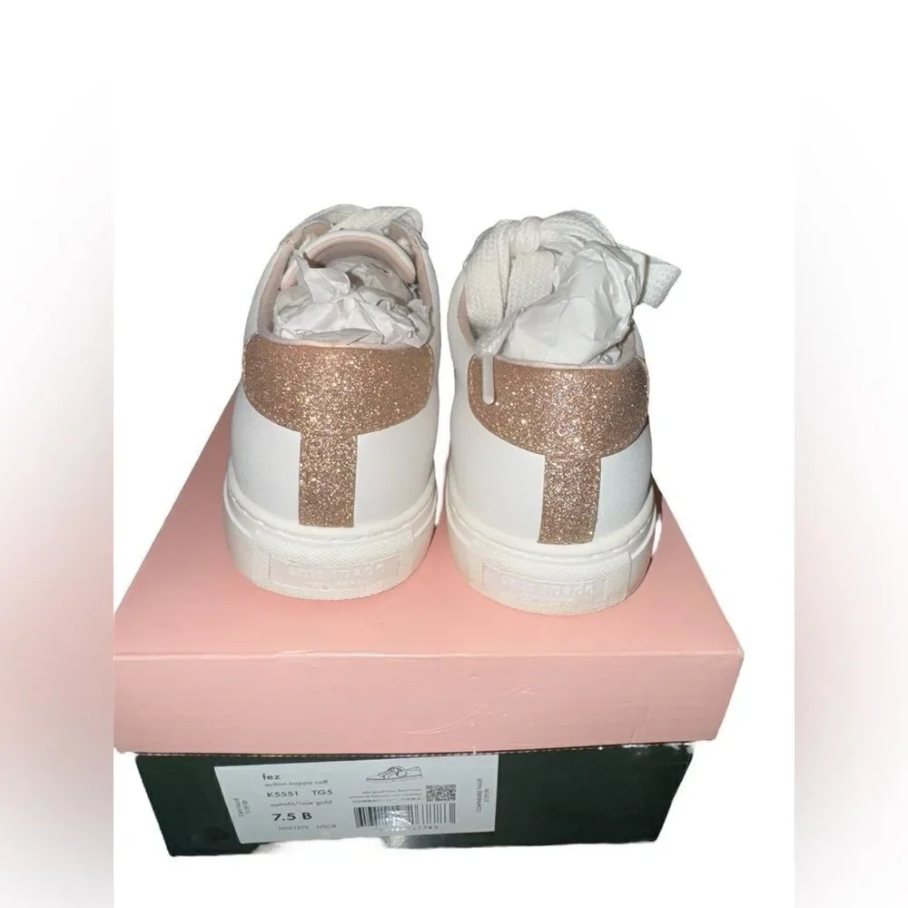 Kate Spade fez action nappa calf sneakers rose gold size 7.5